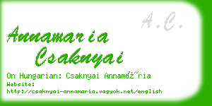 annamaria csaknyai business card